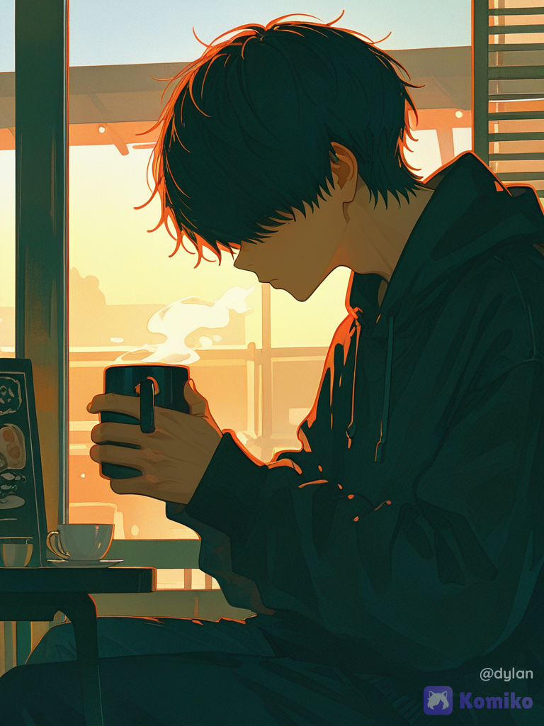 cozy coffee boy ☕🌅