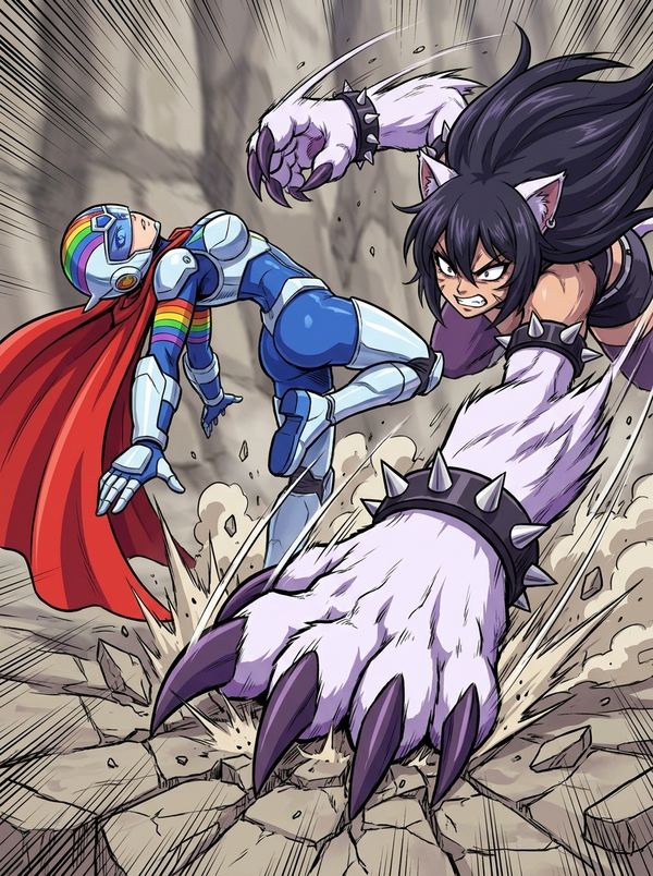Rainbow-Woman vs Bad Kitty
