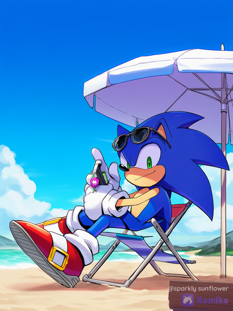 Sonic en la playa
