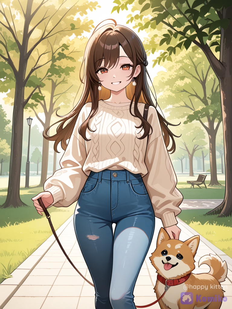 Girl and dog