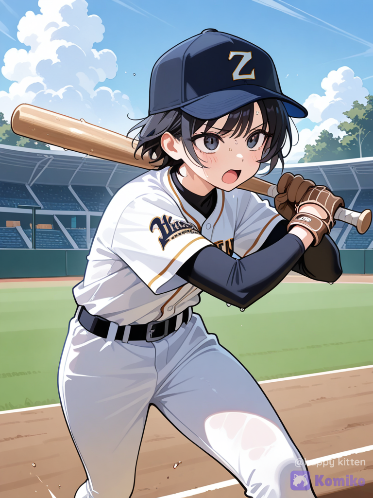 Girl playing beisbol