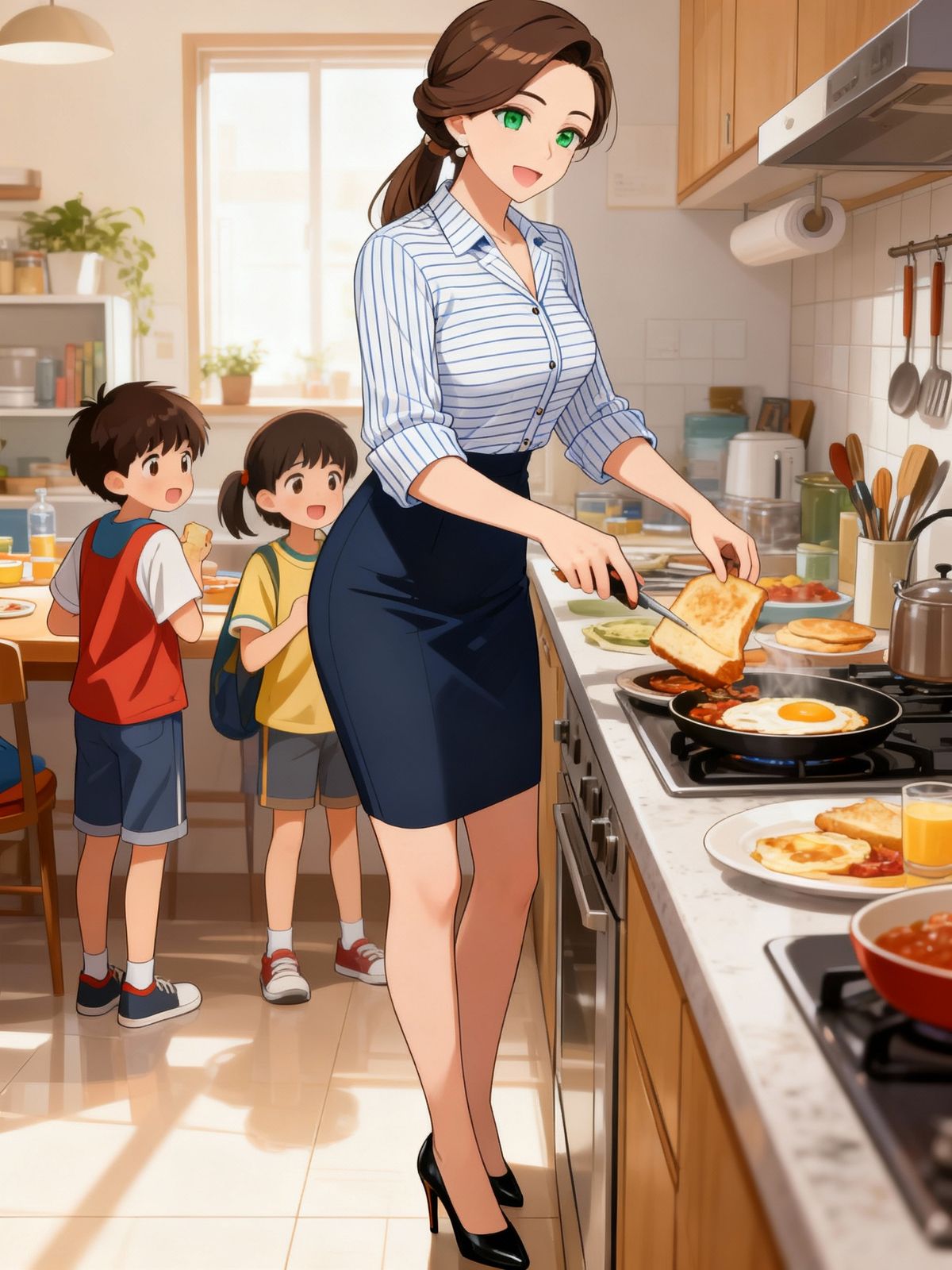 making breakfast