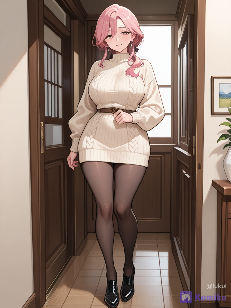 Nàng hồng áo len ấm áp 🌸