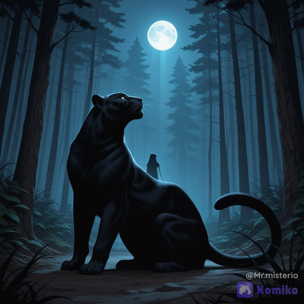 full moon in the forest