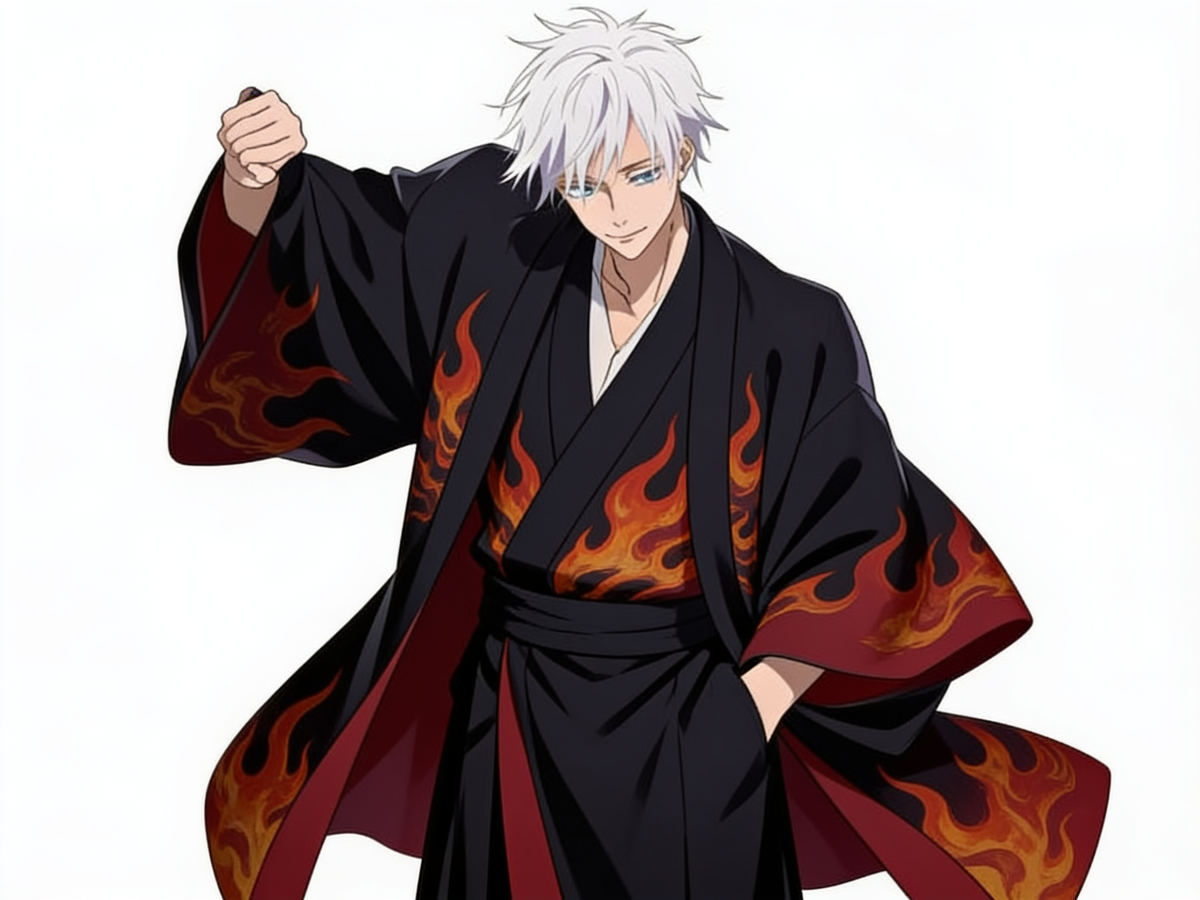 Gojo's Flame Kimono Vibes 🔥 (´▽`ʃ♡ƪ)