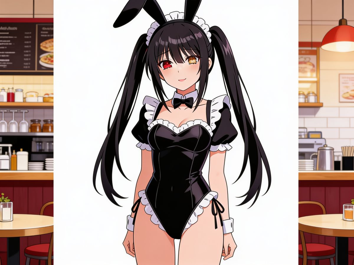 Kurumi Tokisaki at a cafe