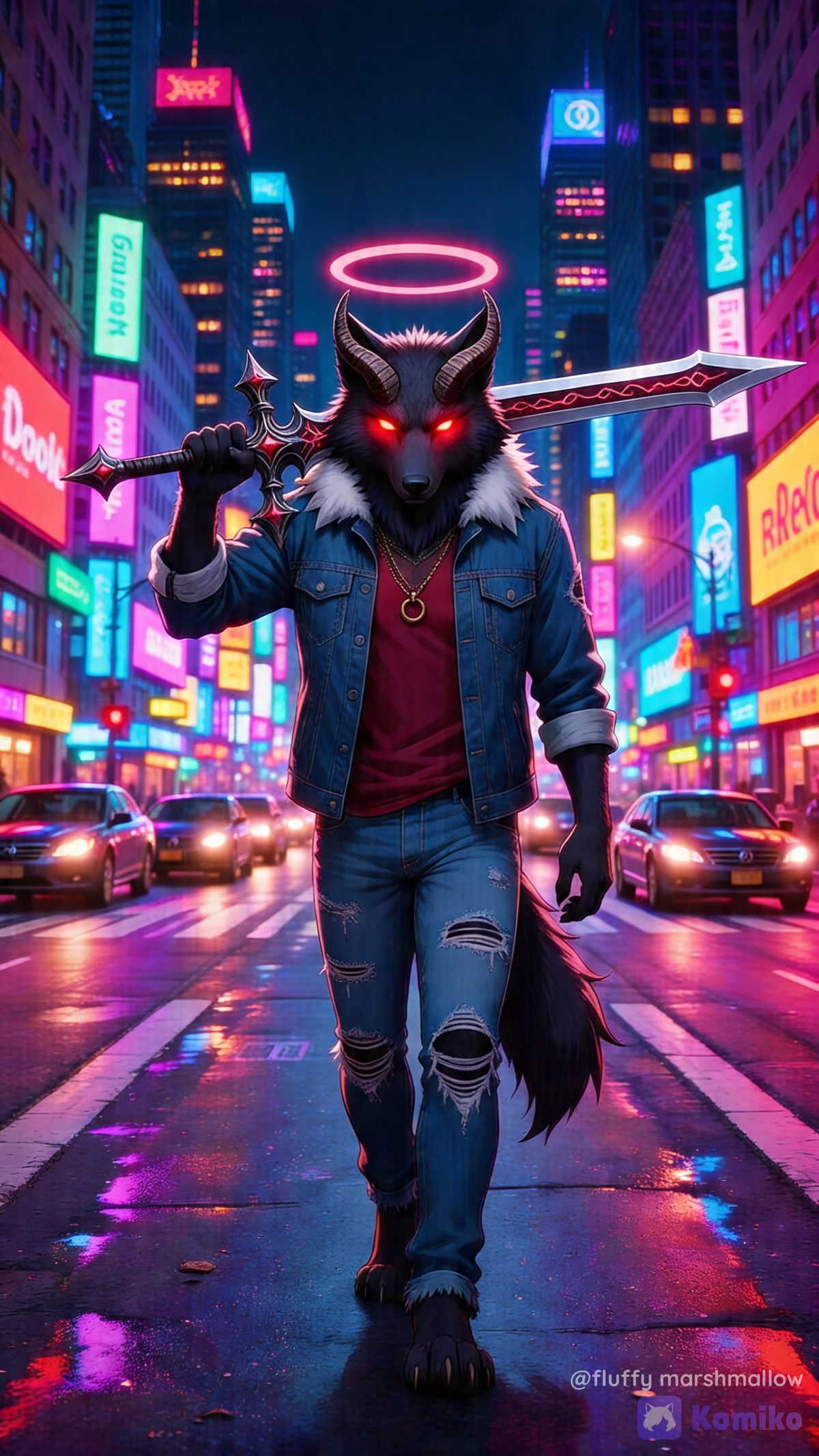Under the lights of the night 