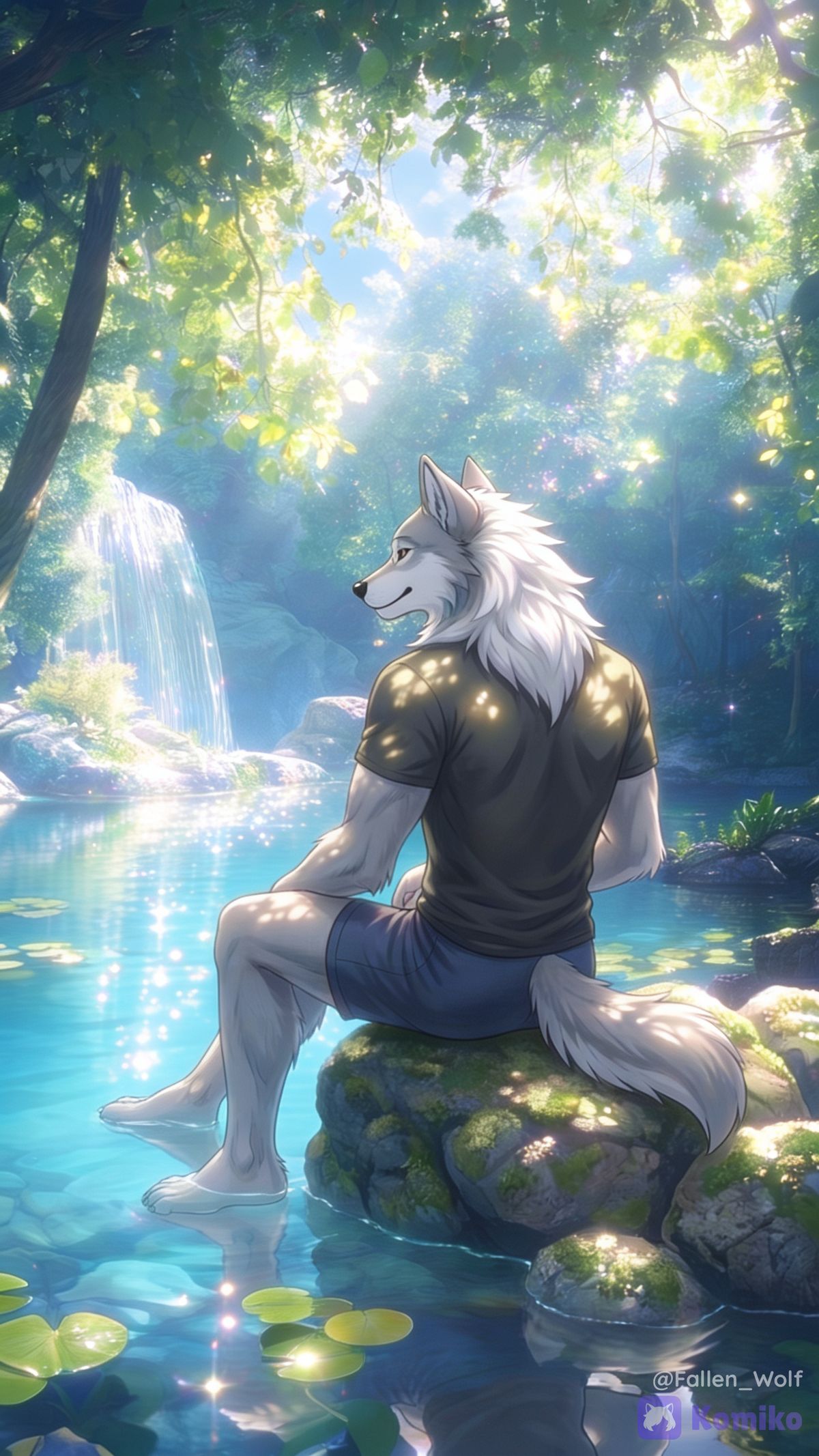 the wolf in the pond