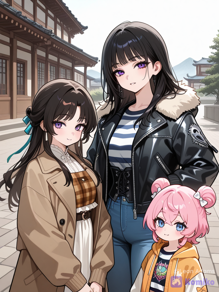 Süße Trio im Tempel-Dorf! 🌸(灬ºωº灬)