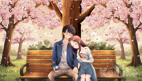 Under the cherry trees