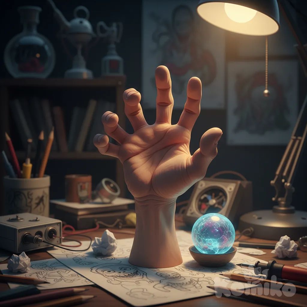 an icon model of AI generated hand