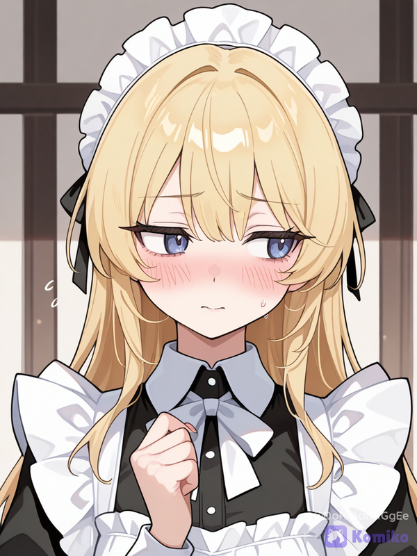 Shy Blonde Maid Blush (灬º﹃º灬)♡