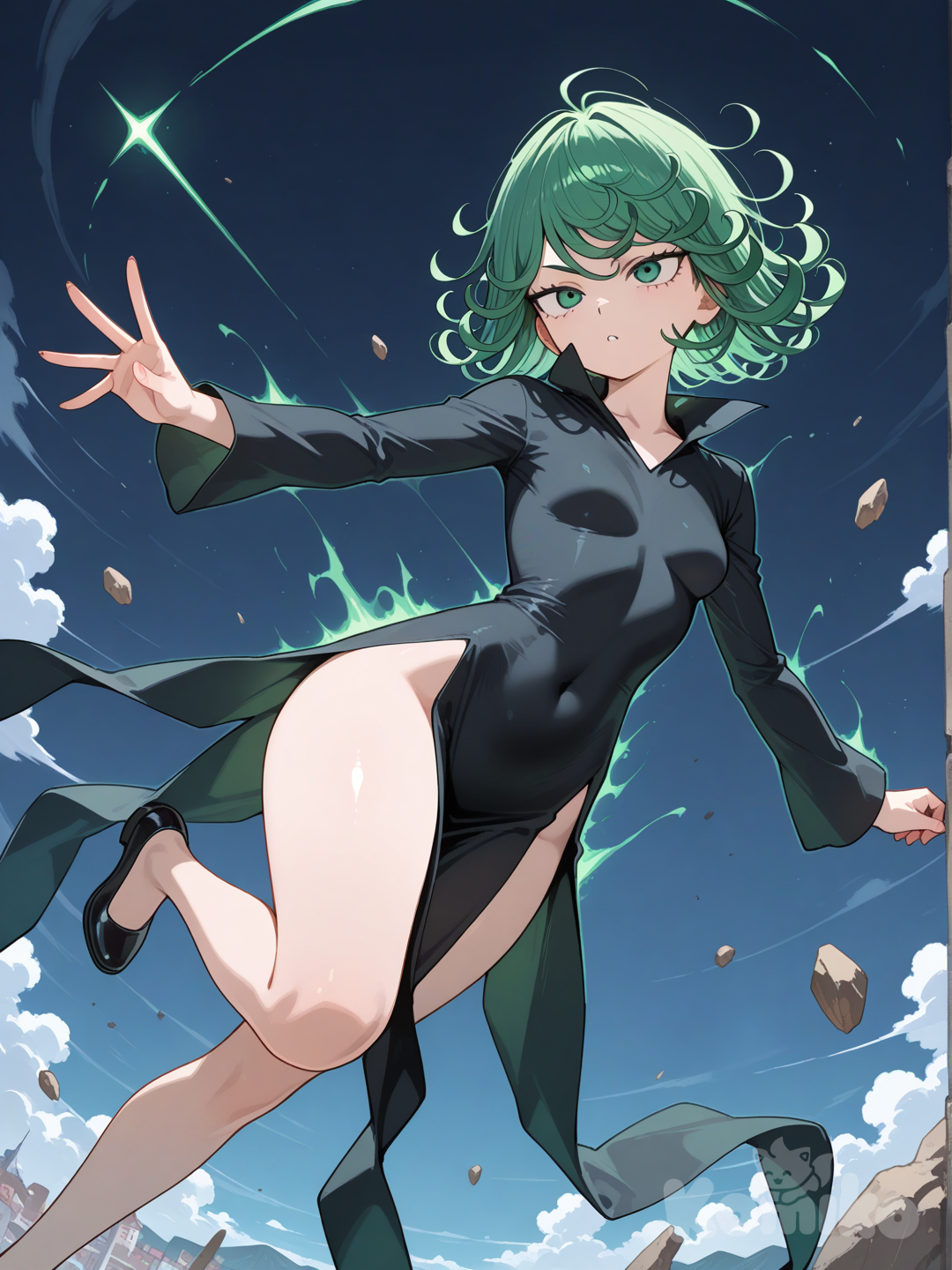 Tatsumaki en acción 