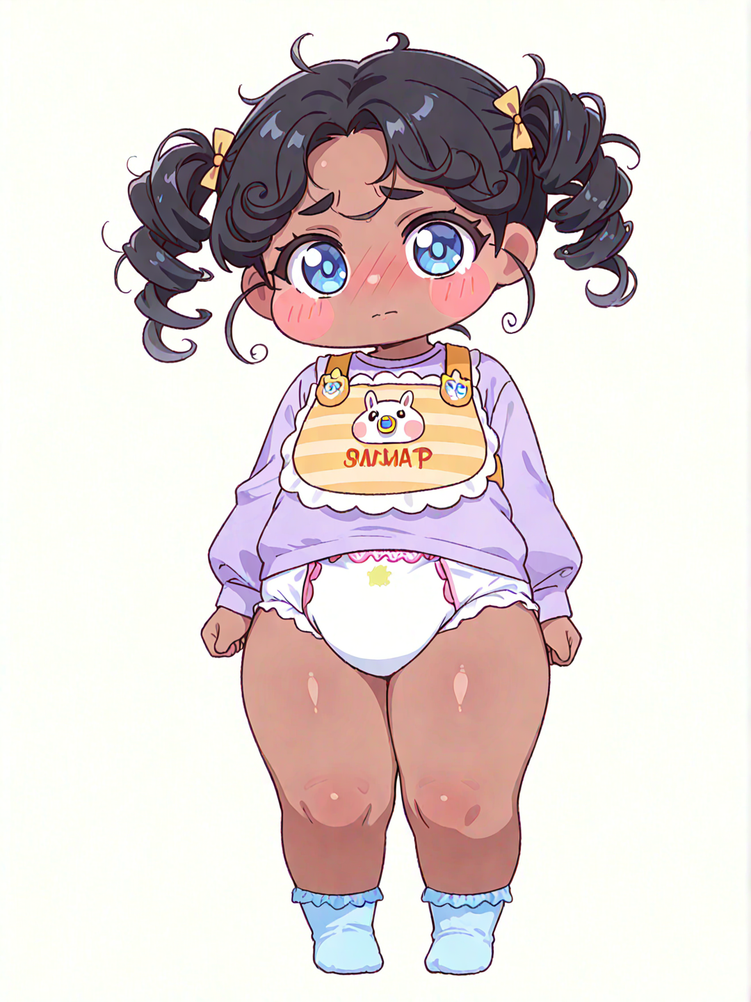 Mina without her pacifier