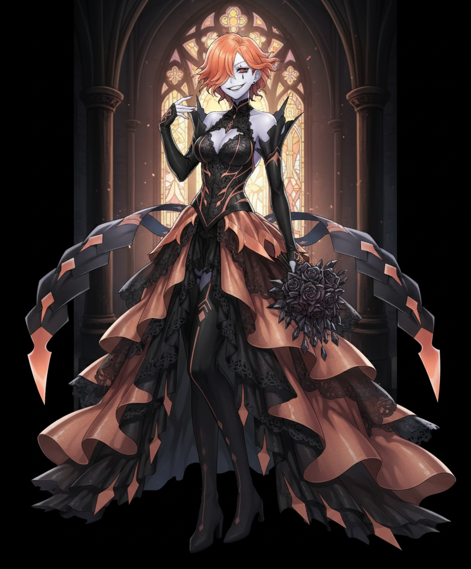 Kronya (Fire Emblem), referance image, wedding dress, smiling