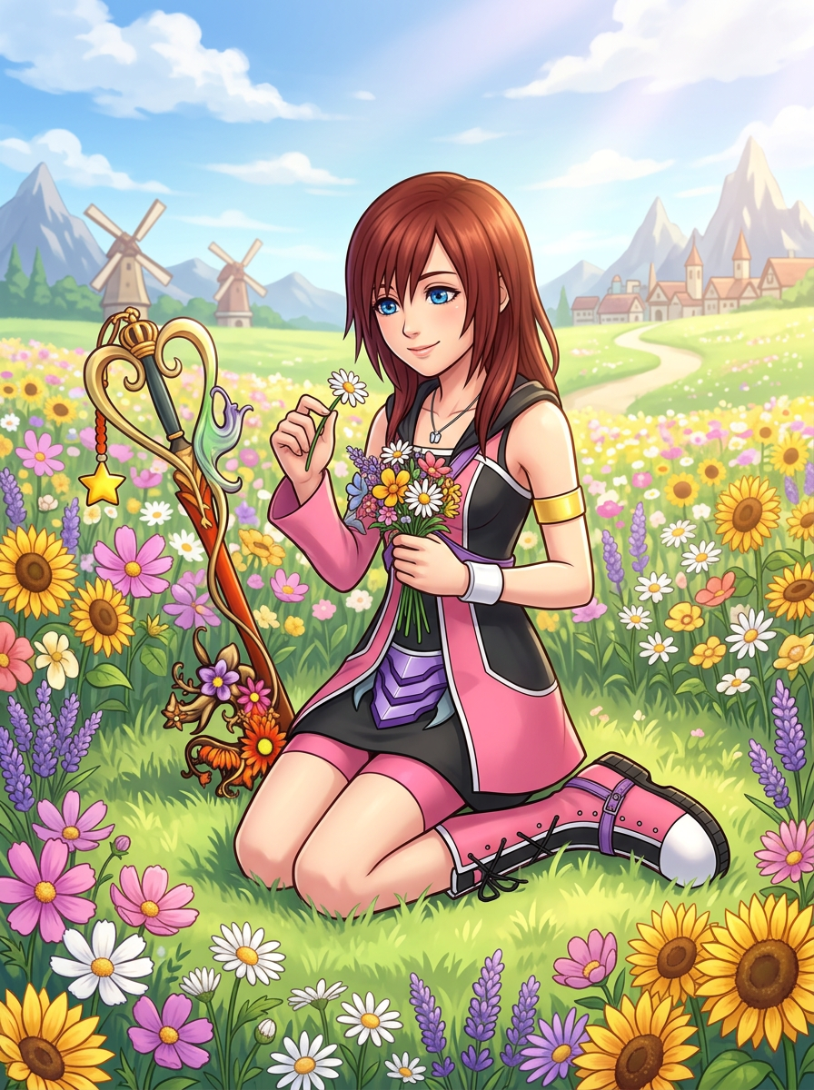 KH ReDestined - Kairi picking flowers