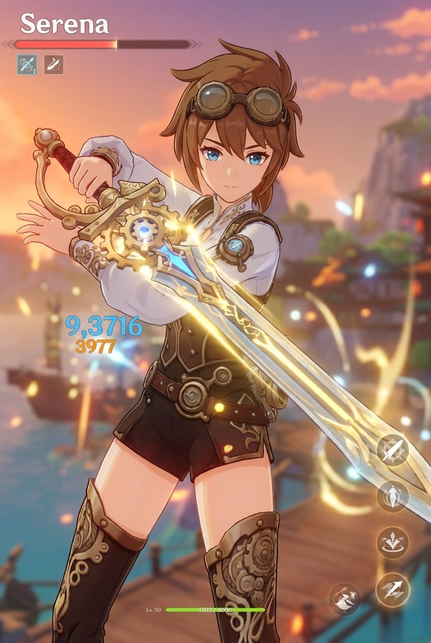 Serena Argras in Genshin Impact Style
