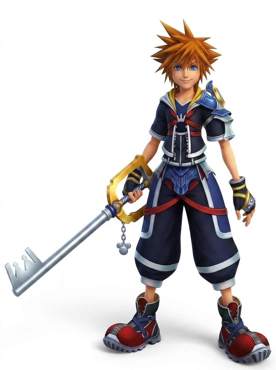 Kingdom Hearts ReDestined - Sora with Kingdom Key U Keyblade (CG Render)