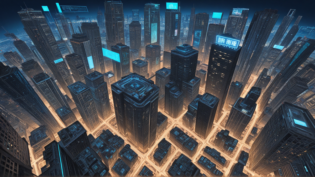 Cyberpunk Cityscape in Shirow Masamune Style