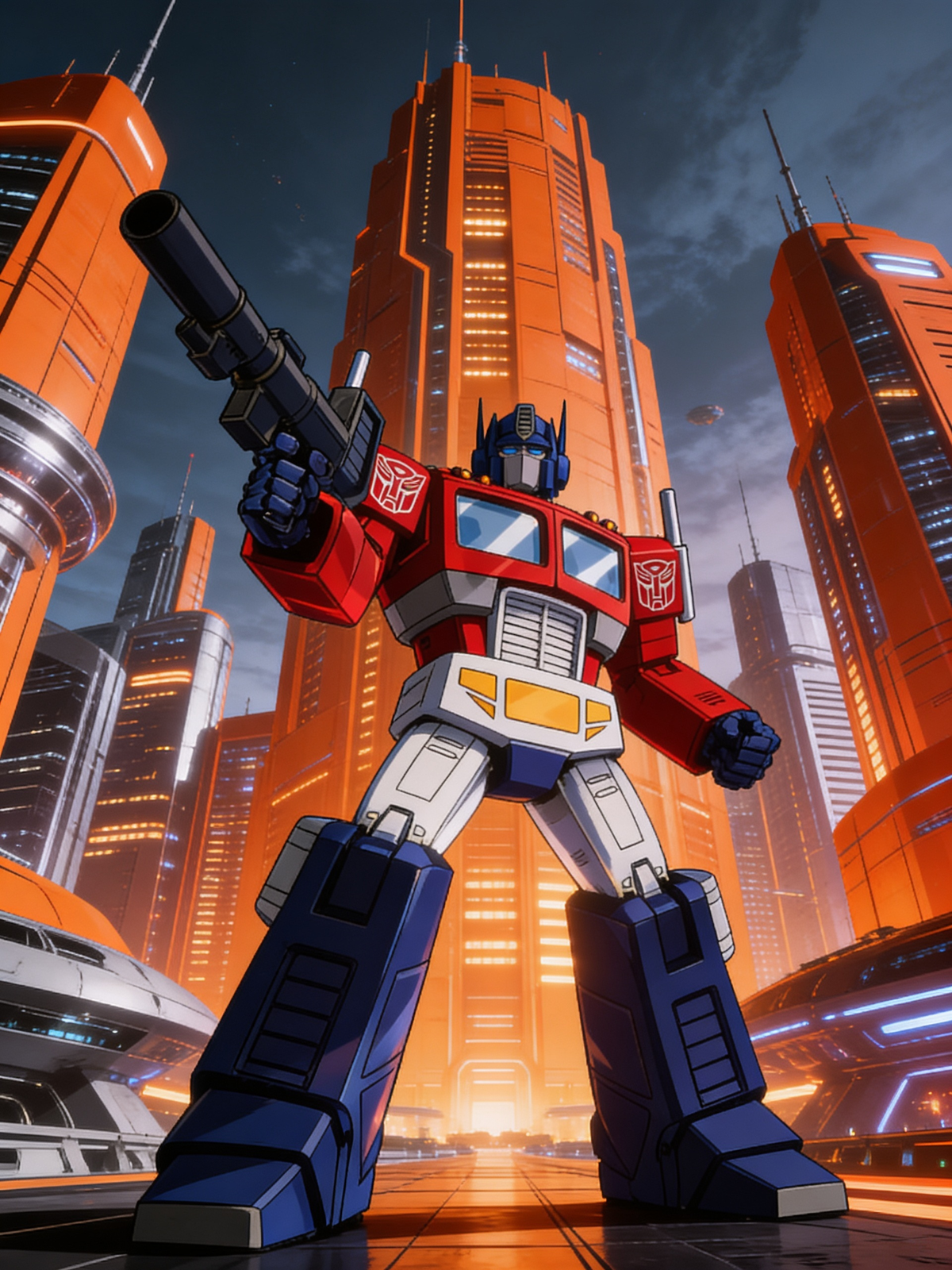 Optimus Prime in Autobot City