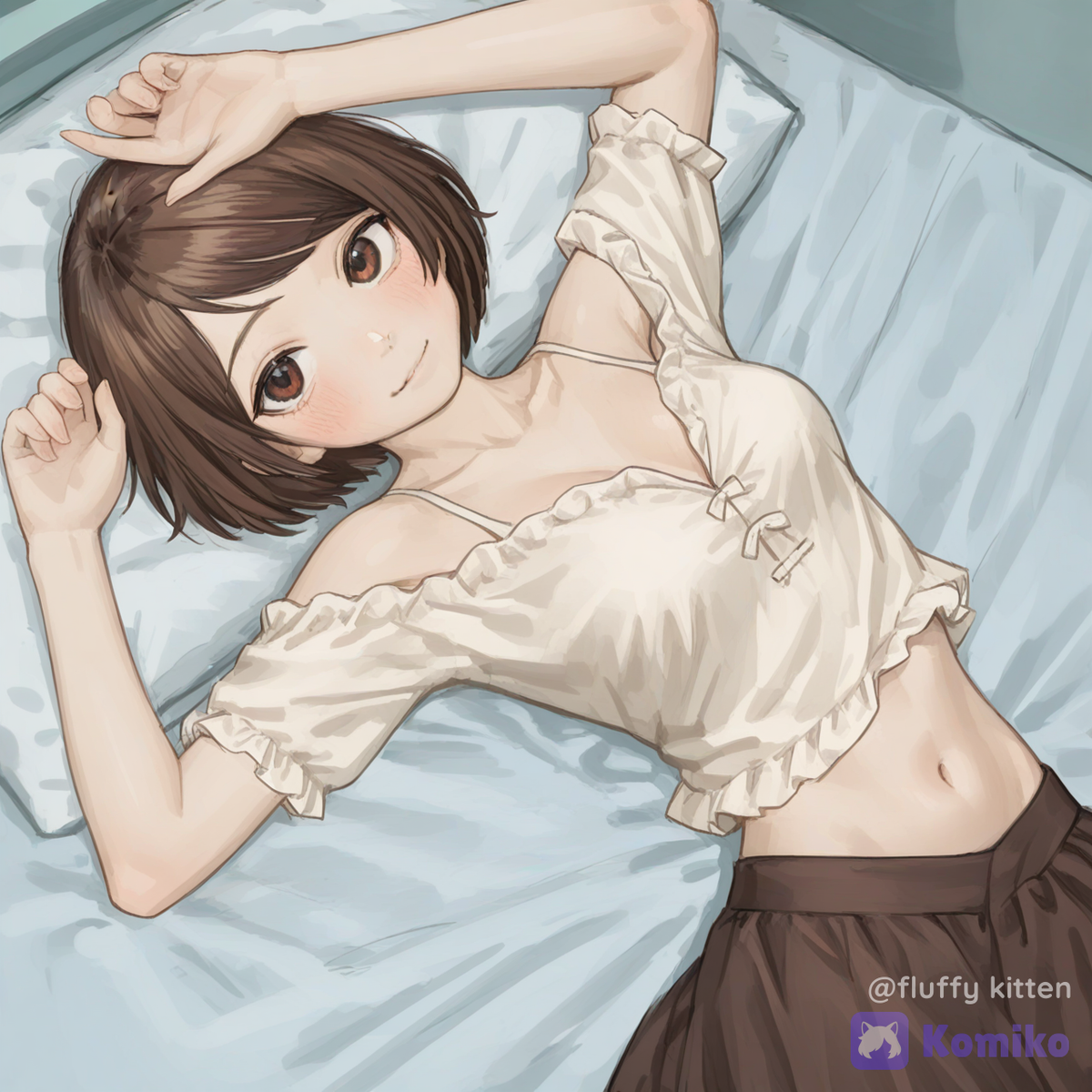 girl lying on bed