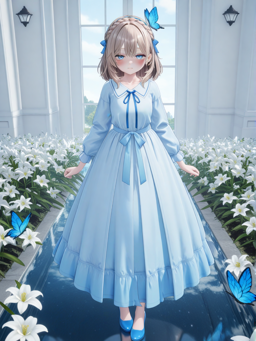 white lilies garden