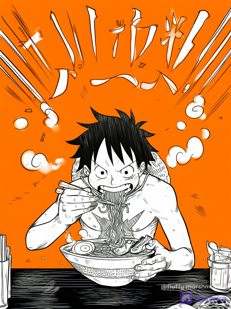 Luffy comendo