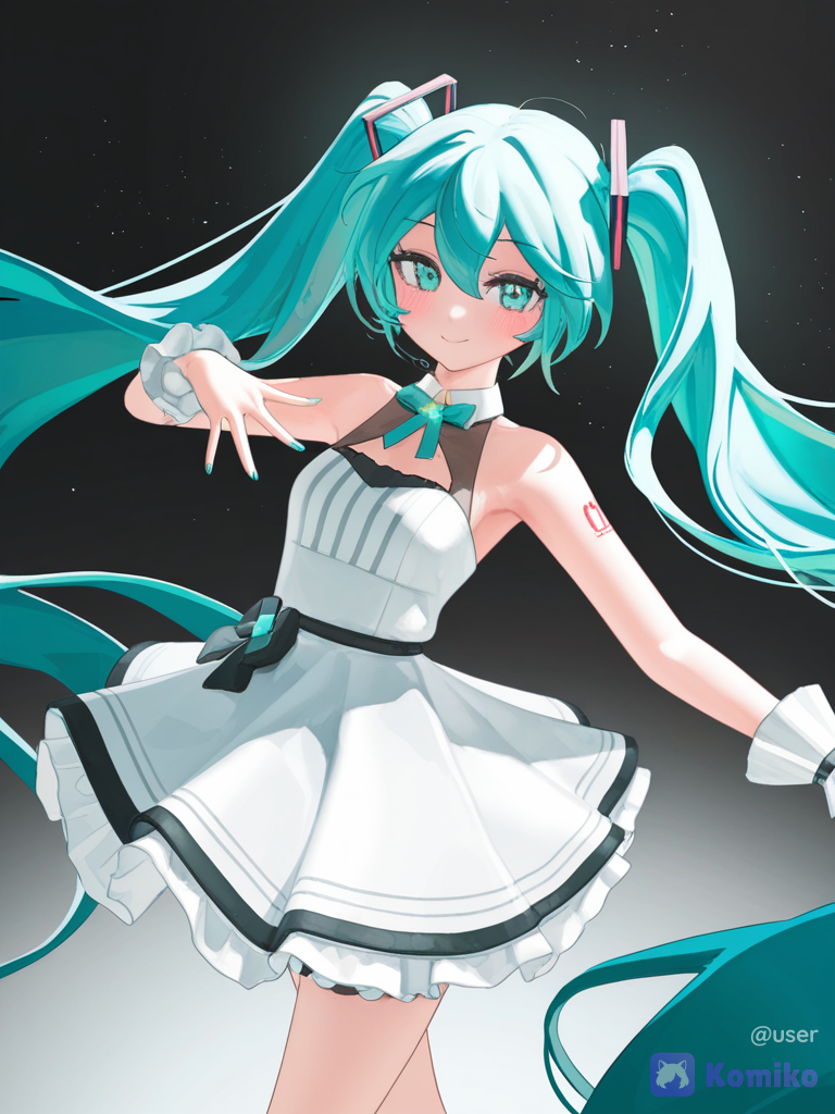 Miku in a white dress