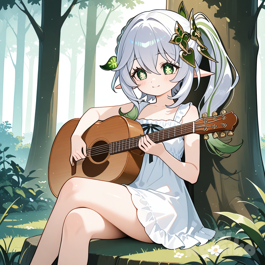 Nahida plays a musical instrument (Forest version)