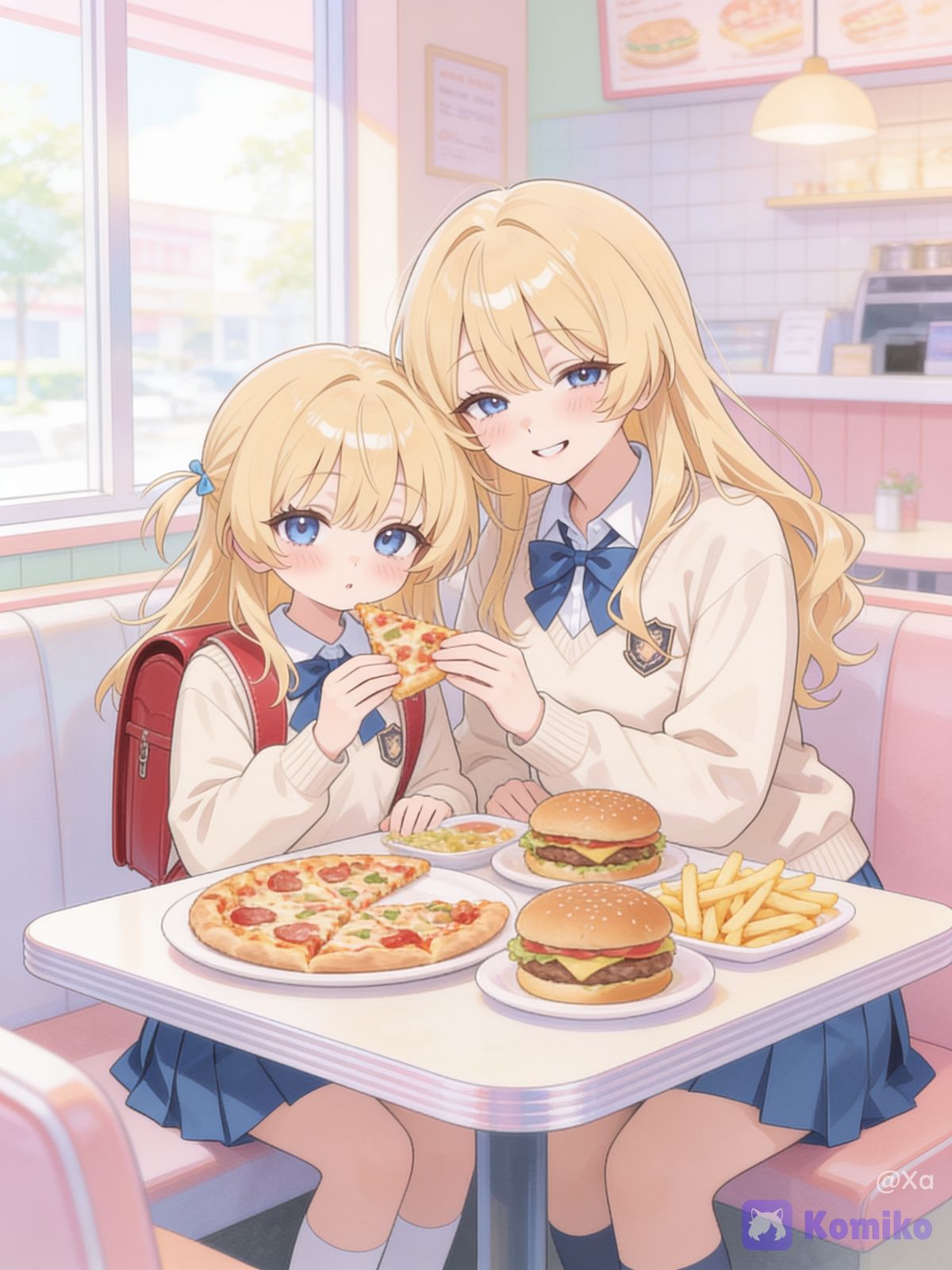 A family outing to a fast‑food restaurant