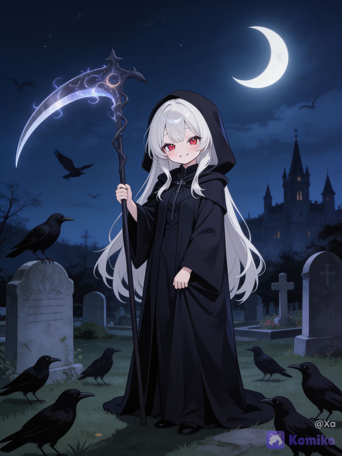 The gray‑haired Reaper, out for a walk.