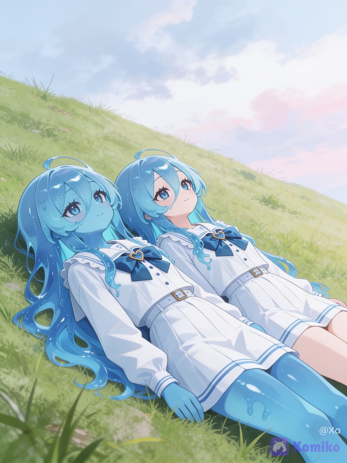 Slimes in a quiet field