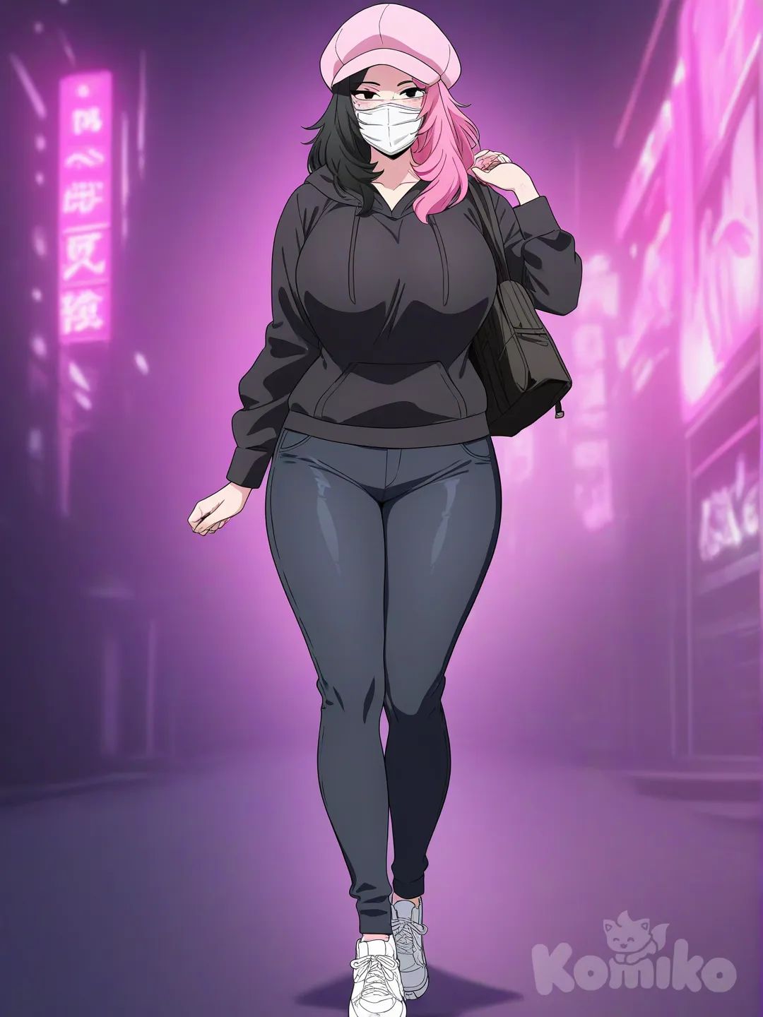 woman walking in the city