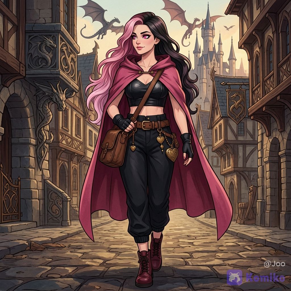 Late modern period fantasy world's wanderer woman