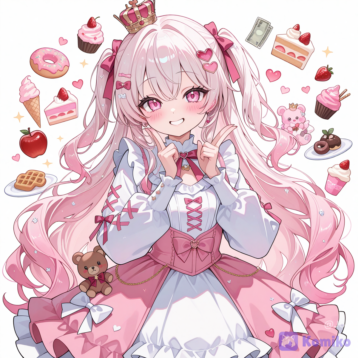 Pink colored pretty rich woman