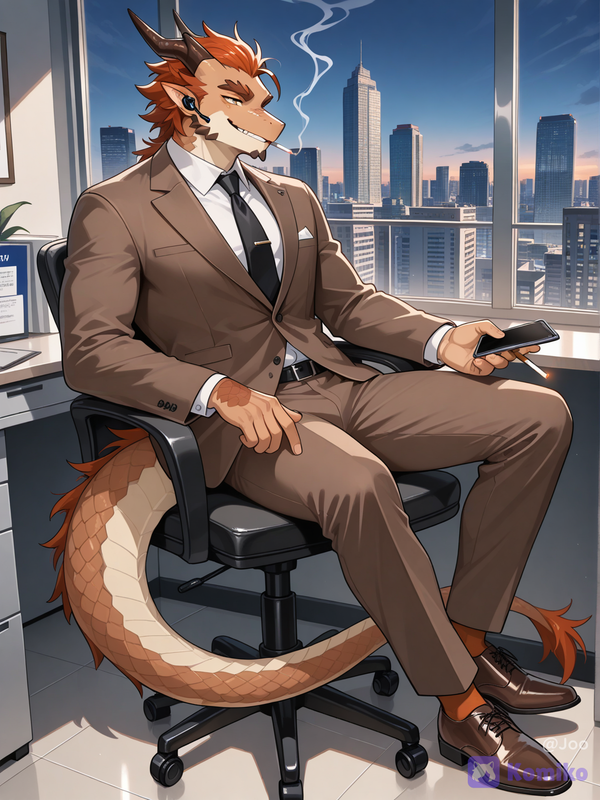 Business dragon man