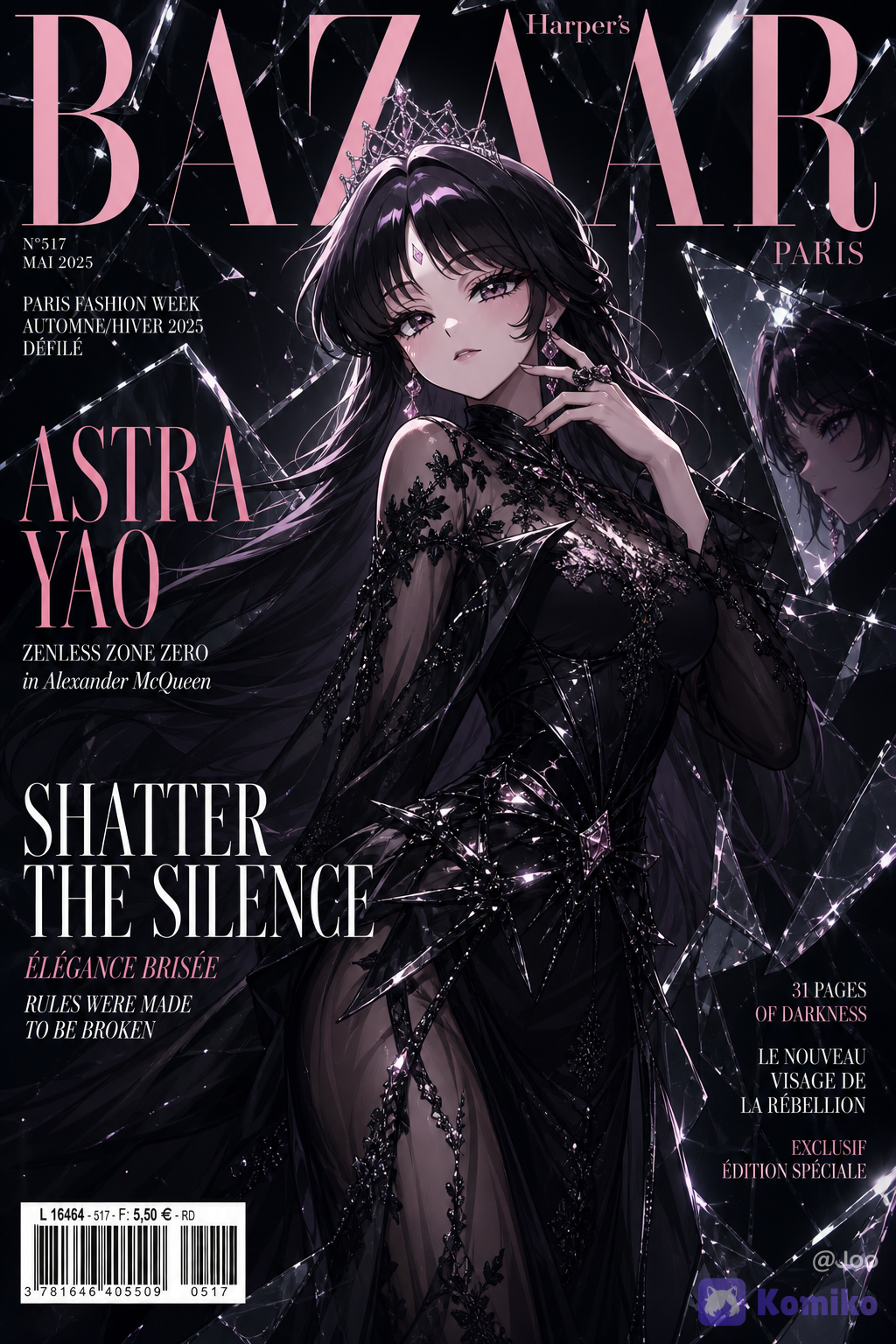 Gorgeous black magazine cover
