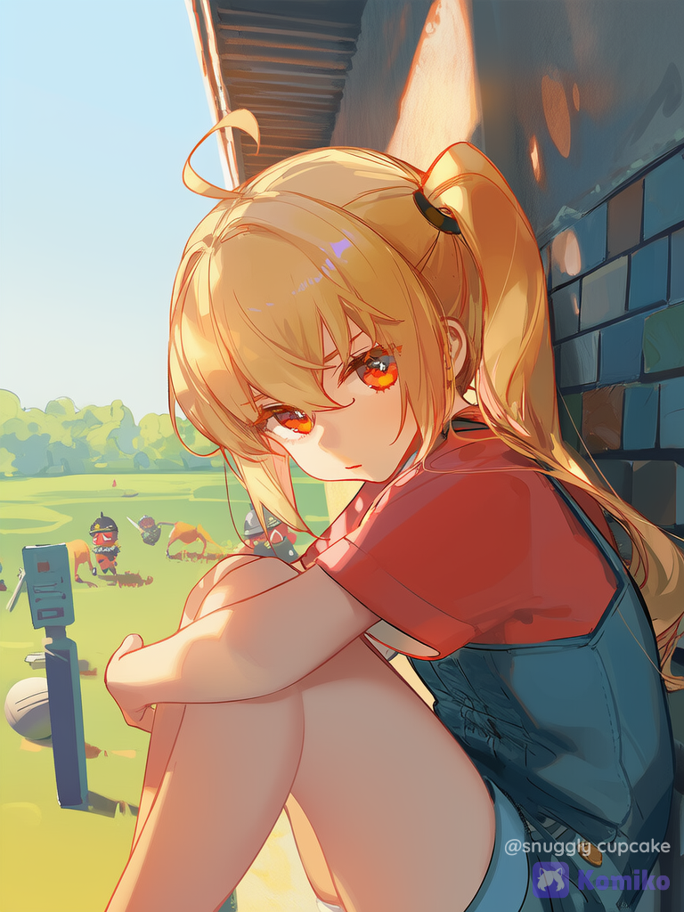 lucy by the house