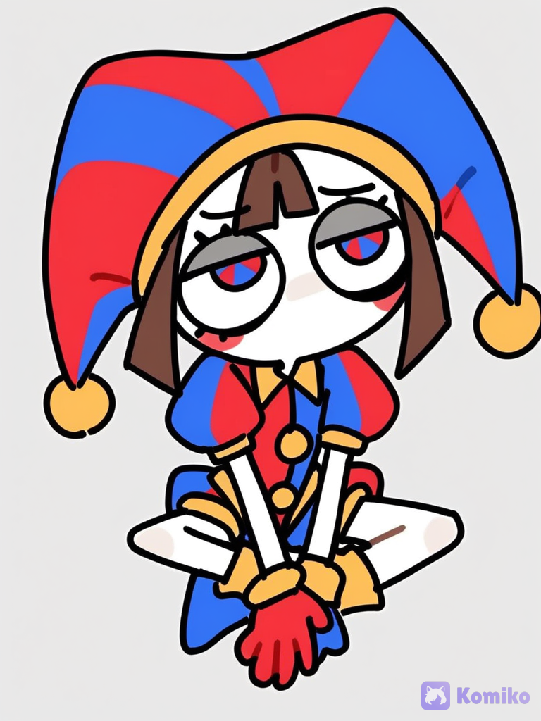 Pomni cansadinha sentada (´• ω •`)
