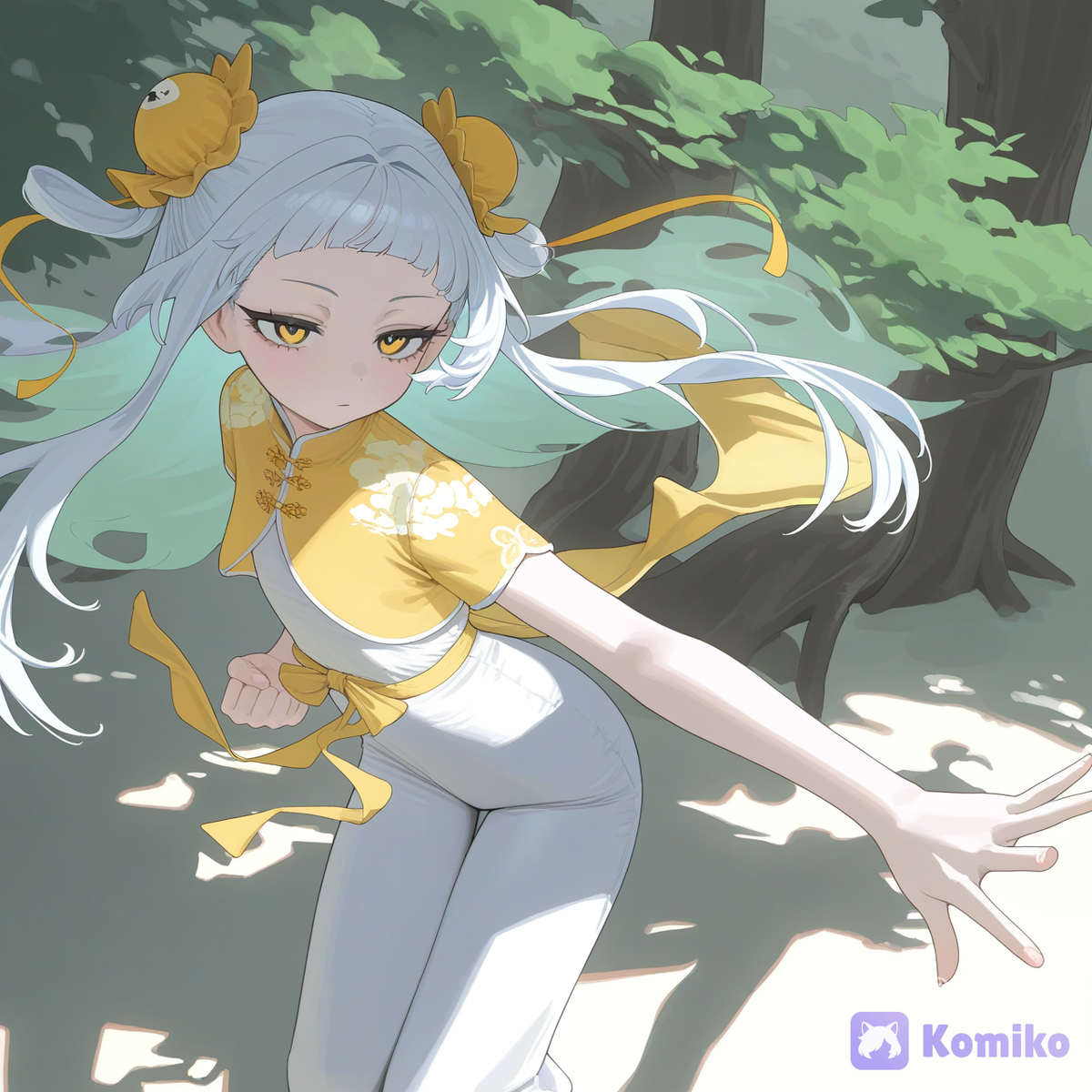 A Kung Fu girl practicing