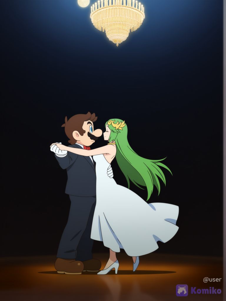 Mario x Palutena. noche de baile
