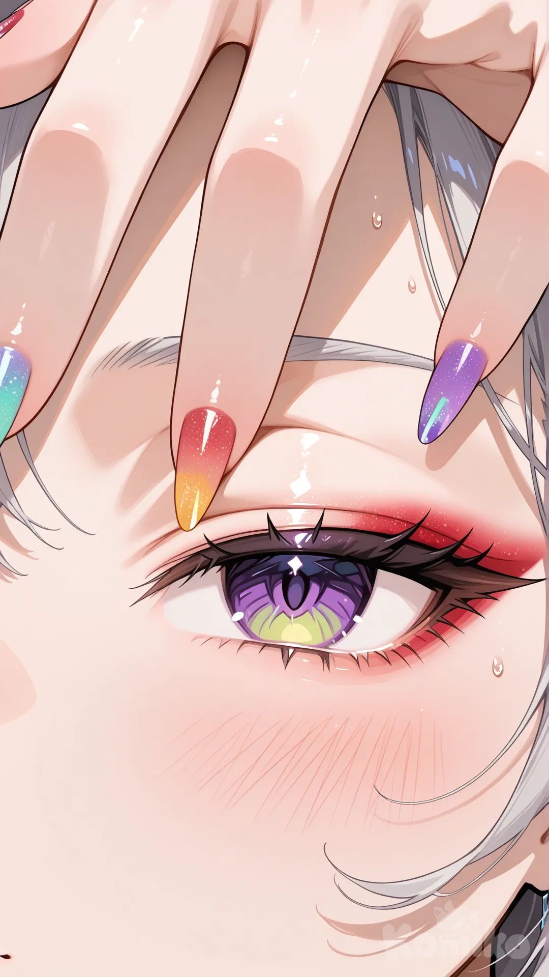 nail polish, long nail, nail Rainbow
