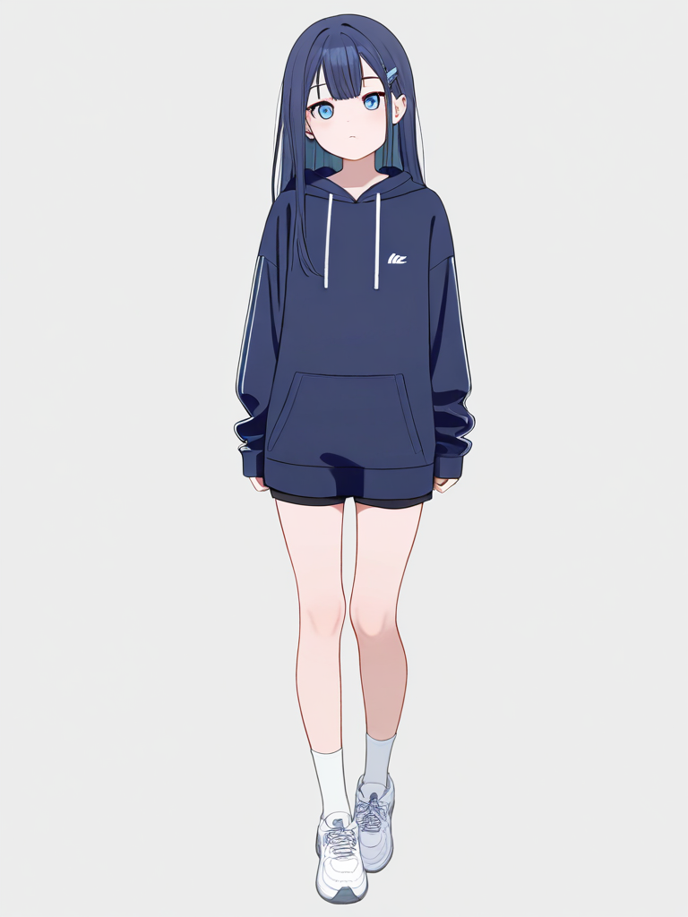 1girl, single character, full body, looking at viewer, anime style, simple background, white background