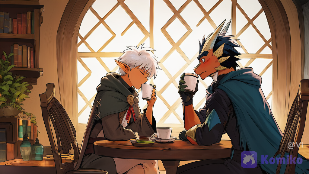 Took his secret crush to the coffee shop in another world