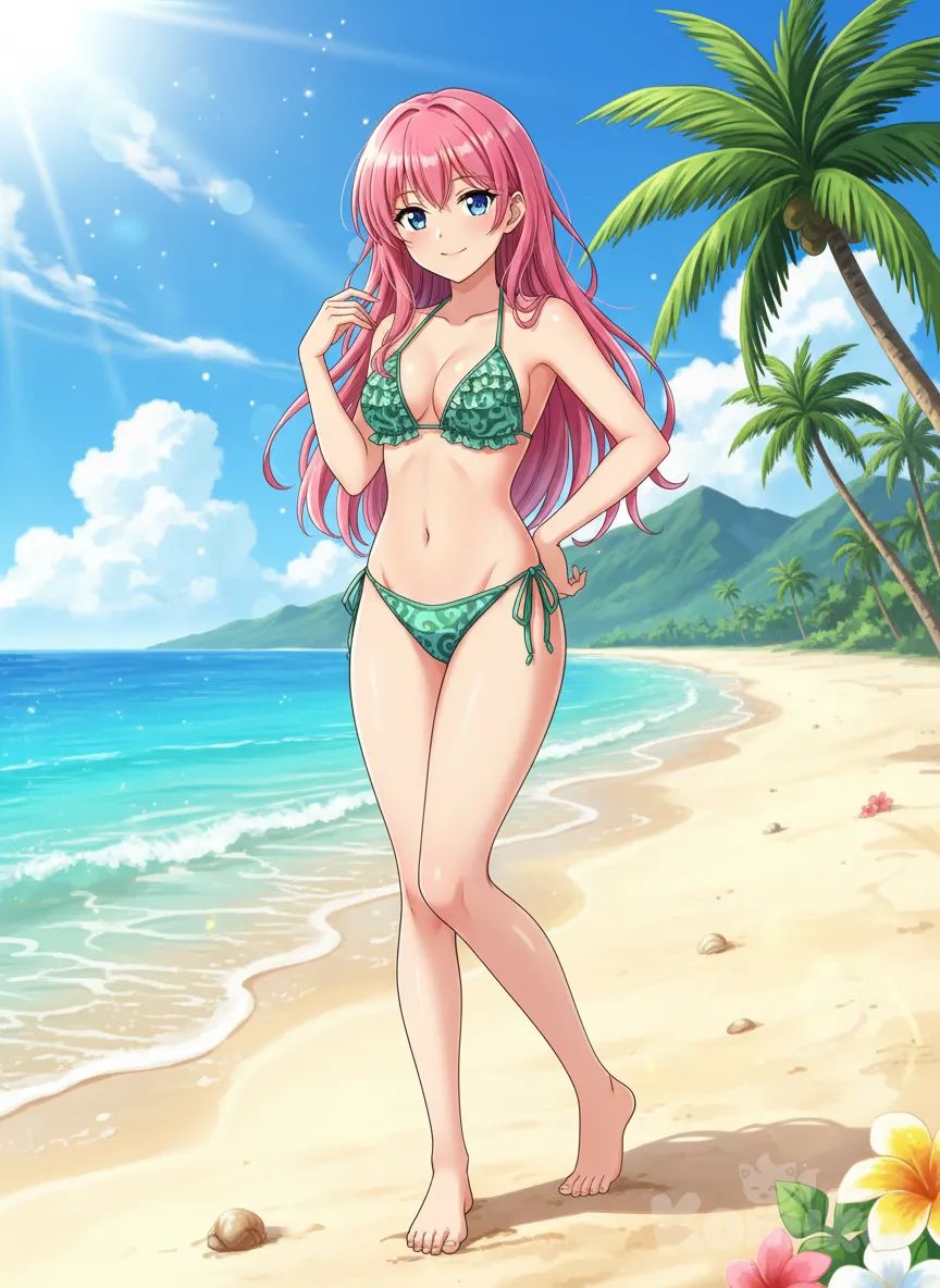 1girl, bikini , anime style