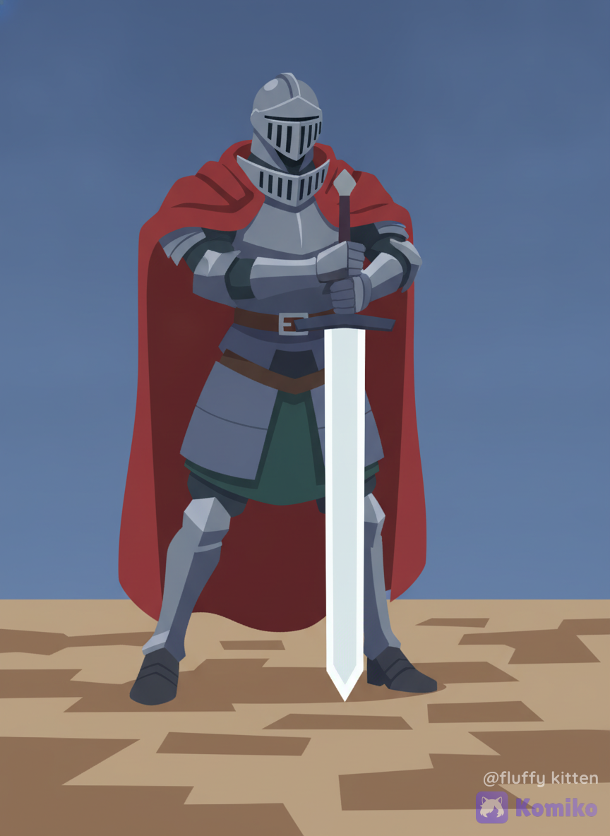 Knight (low resolution, but can still deliver a sword blow)