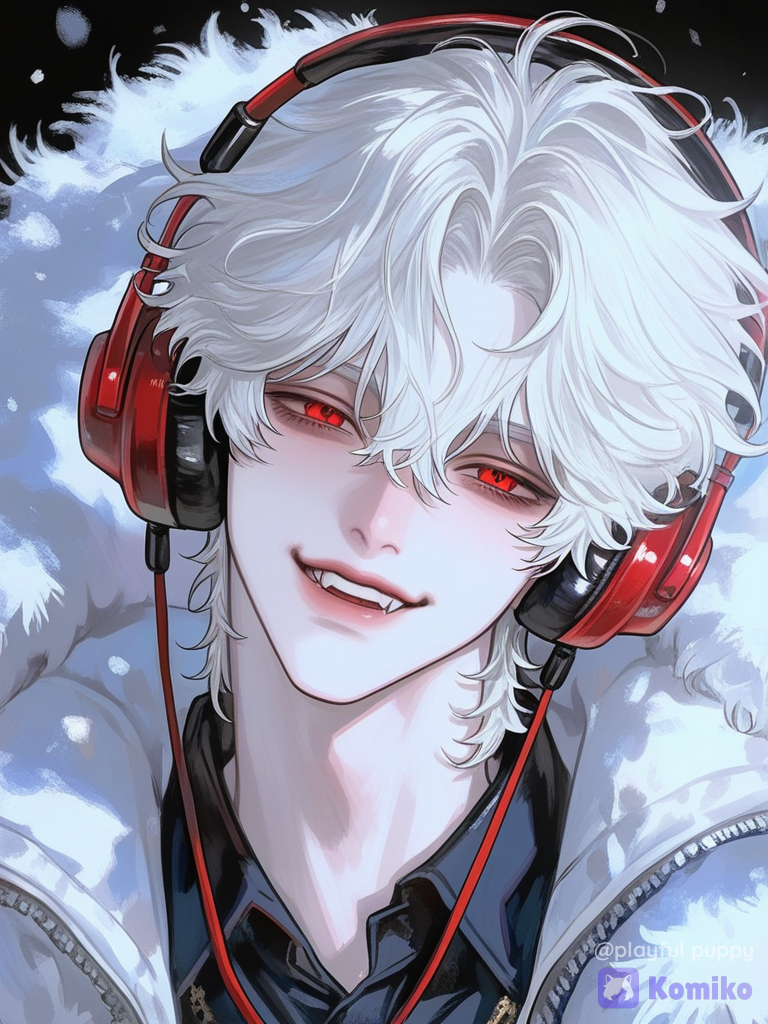 Snowy Vibes & Red Eyes ❄️🎧