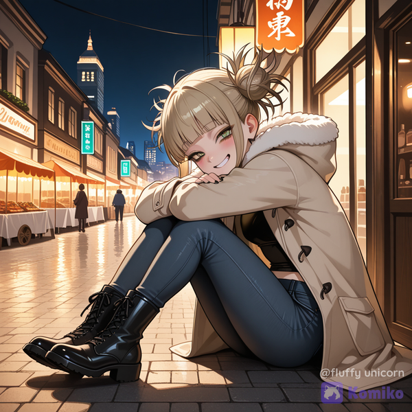 Himiko san en calle de mercado