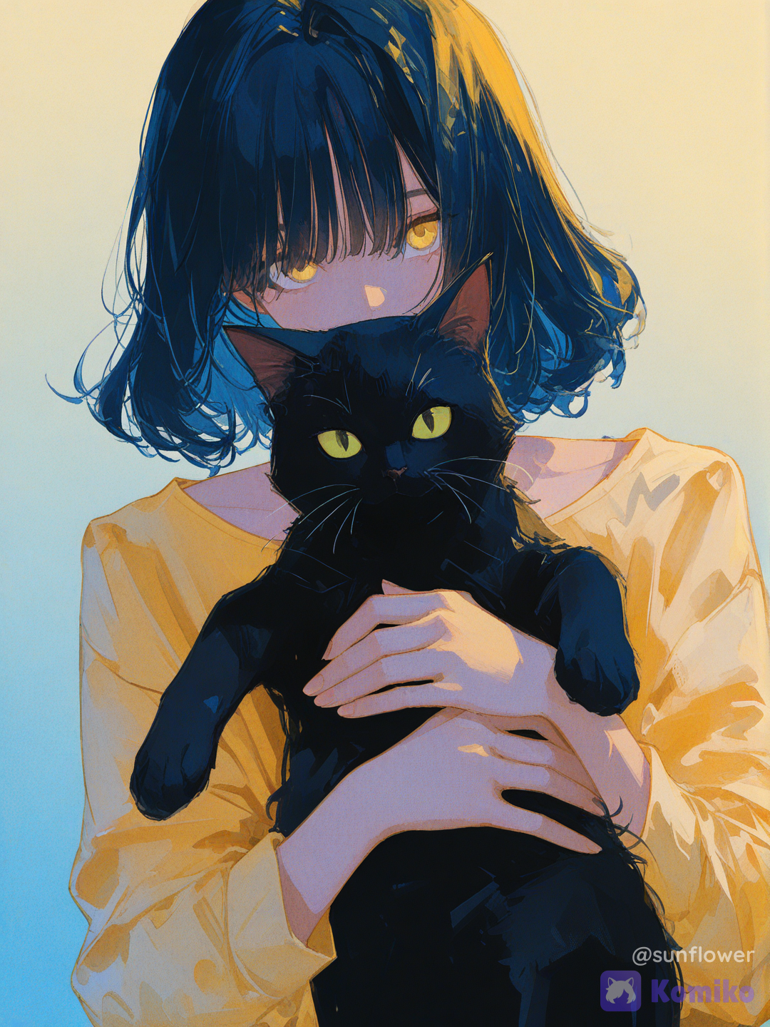 Girl and kitty