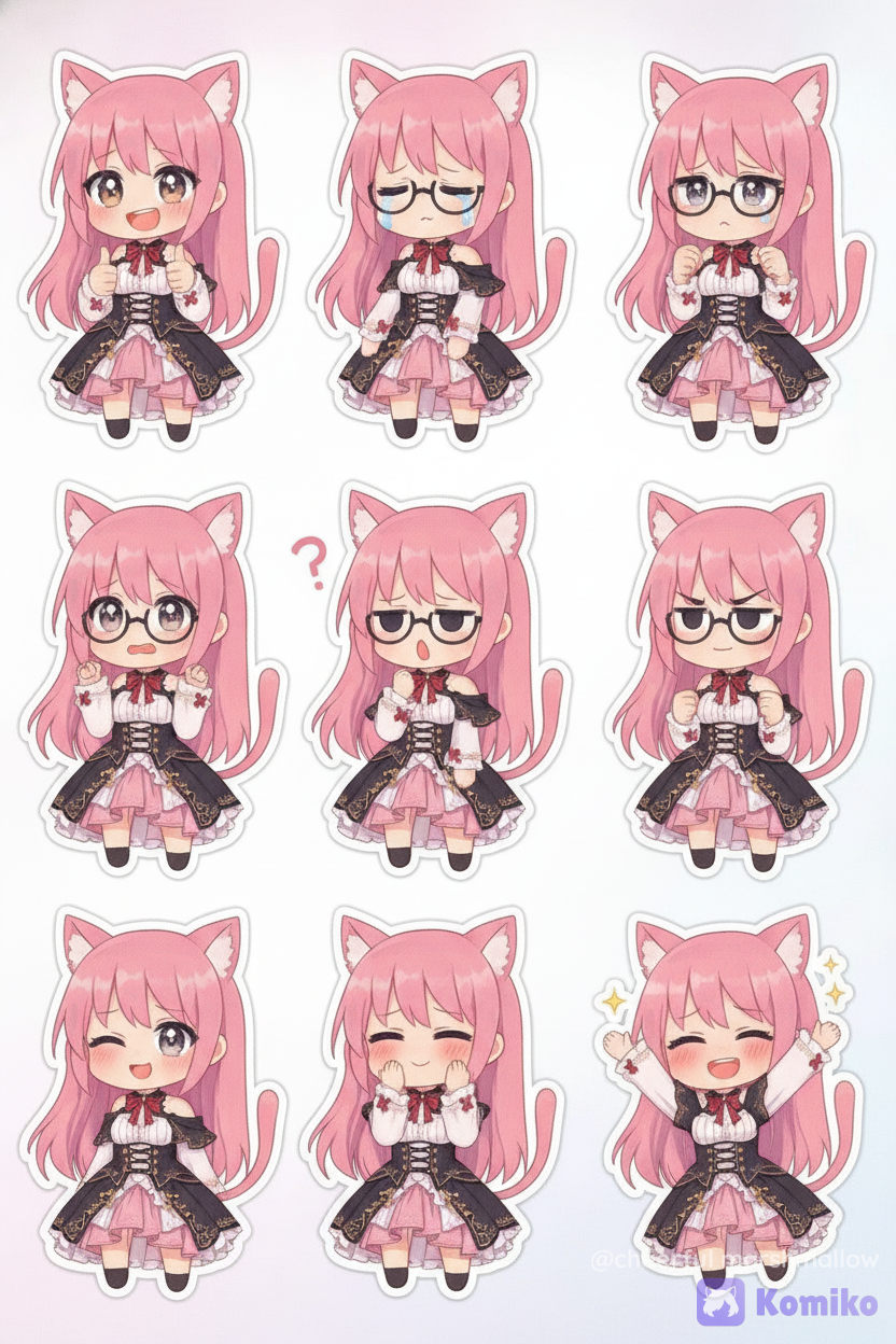 Стикеры с кошечкой Ретутта 😺💕